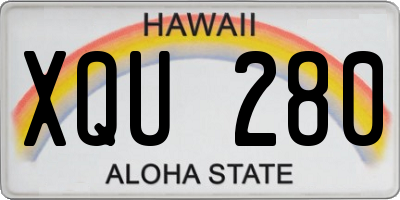 HI license plate XQU280