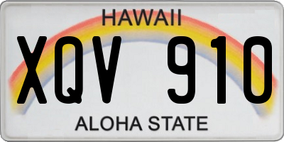 HI license plate XQV910