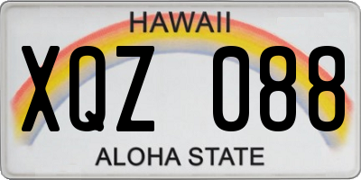 HI license plate XQZ088