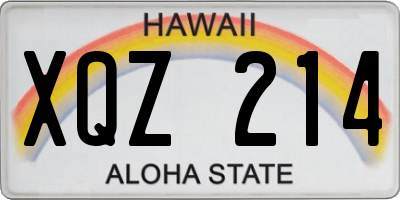HI license plate XQZ214