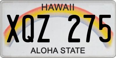 HI license plate XQZ275