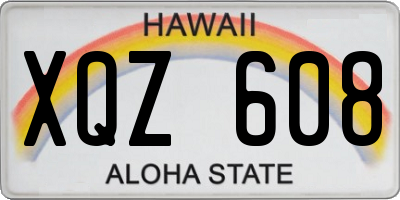 HI license plate XQZ608