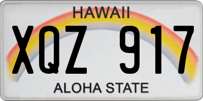 HI license plate XQZ917