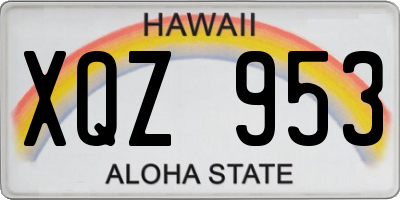 HI license plate XQZ953