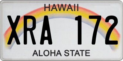 HI license plate XRA172