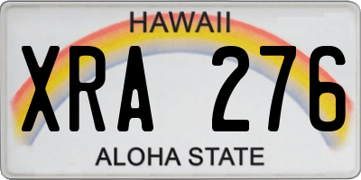 HI license plate XRA276