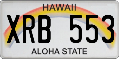 HI license plate XRB553