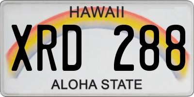 HI license plate XRD288