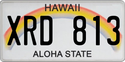 HI license plate XRD813