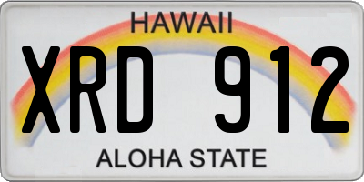 HI license plate XRD912