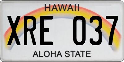 HI license plate XRE037