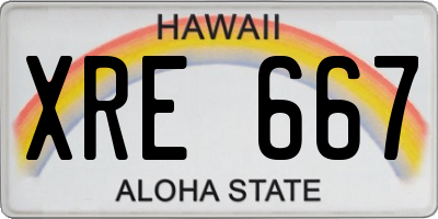 HI license plate XRE667