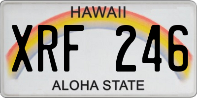 HI license plate XRF246