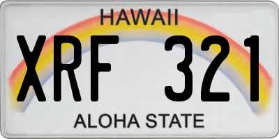 HI license plate XRF321