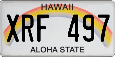 HI license plate XRF497