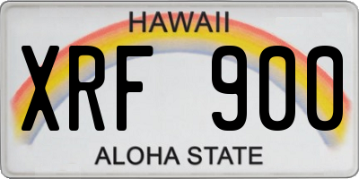 HI license plate XRF900
