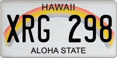 HI license plate XRG298