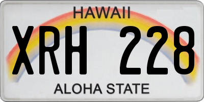 HI license plate XRH228