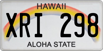 HI license plate XRI298