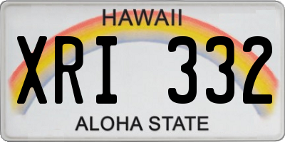HI license plate XRI332