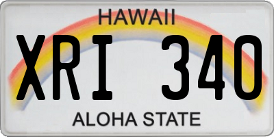 HI license plate XRI340