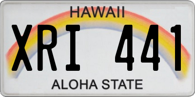HI license plate XRI441