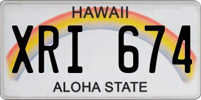 HI license plate XRI674