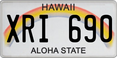 HI license plate XRI690