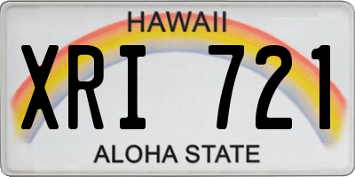 HI license plate XRI721