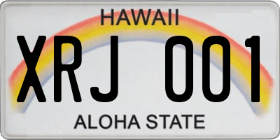 HI license plate XRJ001