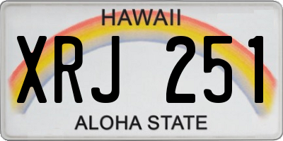 HI license plate XRJ251