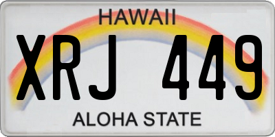 HI license plate XRJ449
