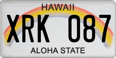 HI license plate XRK087