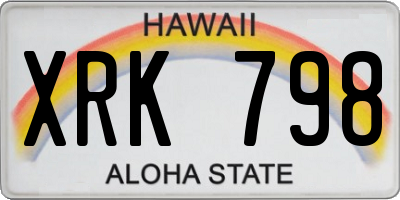 HI license plate XRK798
