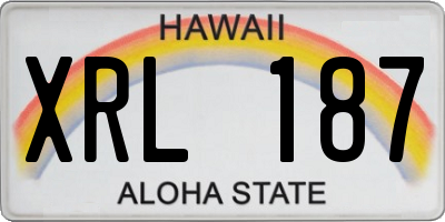 HI license plate XRL187