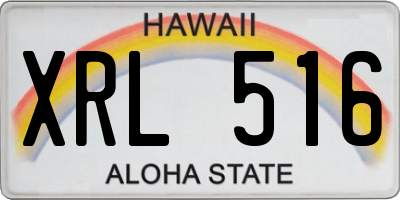 HI license plate XRL516