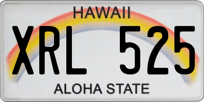HI license plate XRL525