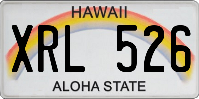 HI license plate XRL526