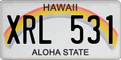 HI license plate XRL531
