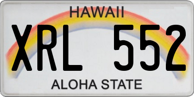 HI license plate XRL552