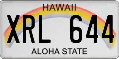 HI license plate XRL644