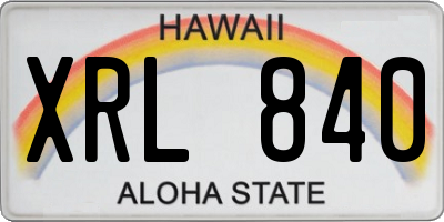 HI license plate XRL840