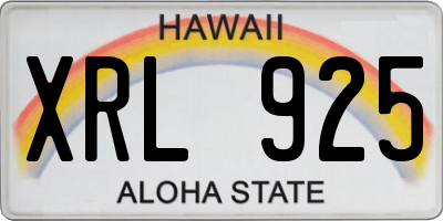 HI license plate XRL925