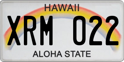 HI license plate XRM022