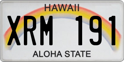 HI license plate XRM191