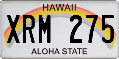 HI license plate XRM275