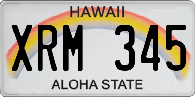 HI license plate XRM345