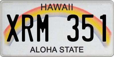 HI license plate XRM351