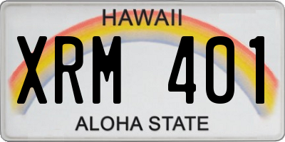 HI license plate XRM401