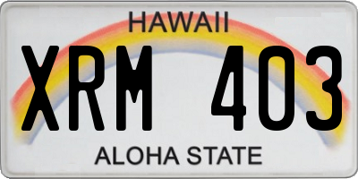 HI license plate XRM403